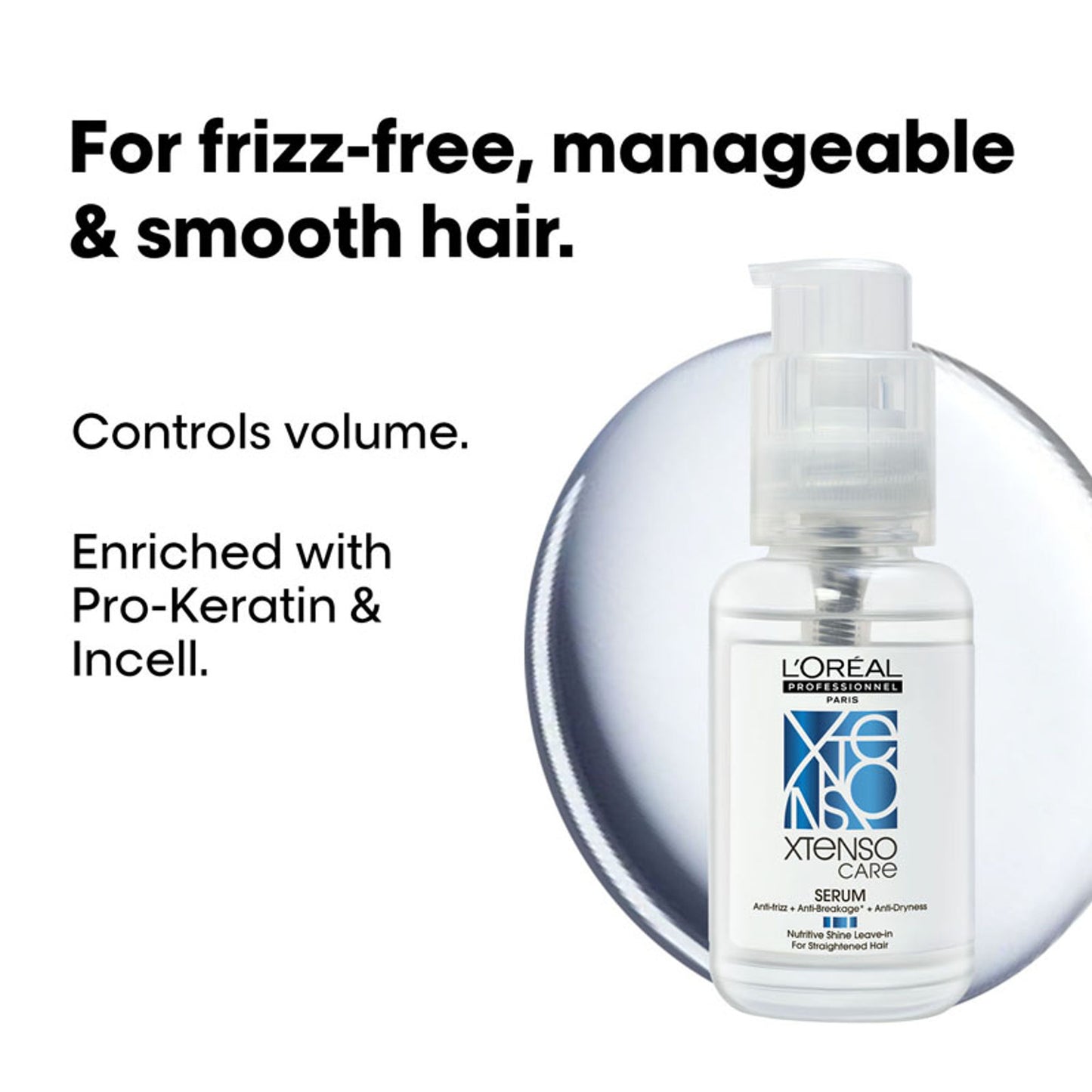 L'Oreal Professionnel Xtenso Care Serum, Frizz-Free Smooth Hair With Pro-Keratin & Incell