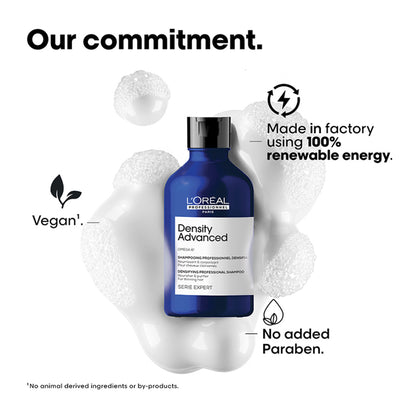 L’Oréal Professionnel Density Advanced Shampoo for Thinning Hair, Increases Volume, Omega 6 Complex