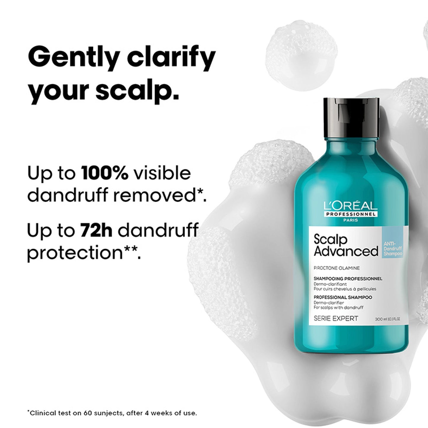 L’Oréal Professionnel Scalp Advanced Anti-Dandruff Shampoo, Up to 100% visible dandruff removed