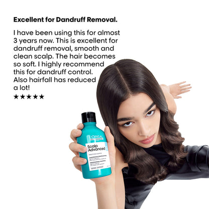 L’Oréal Professionnel Scalp Advanced Anti-Dandruff Shampoo, Up to 100% visible dandruff removed