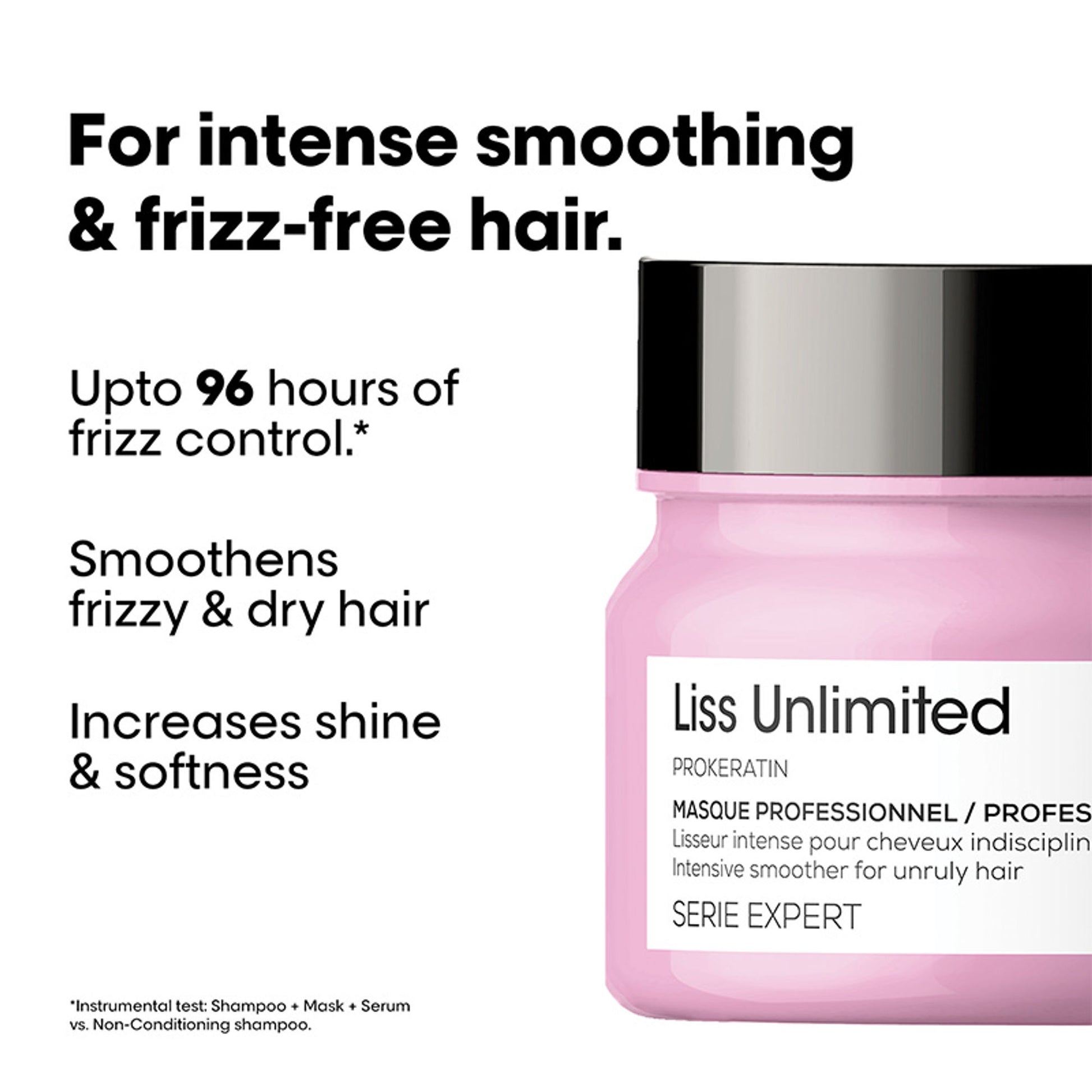 L'Oréal Professionnel Liss Unlimited Mask, Upto 96 hours of frizz control, With Pro-Keratin