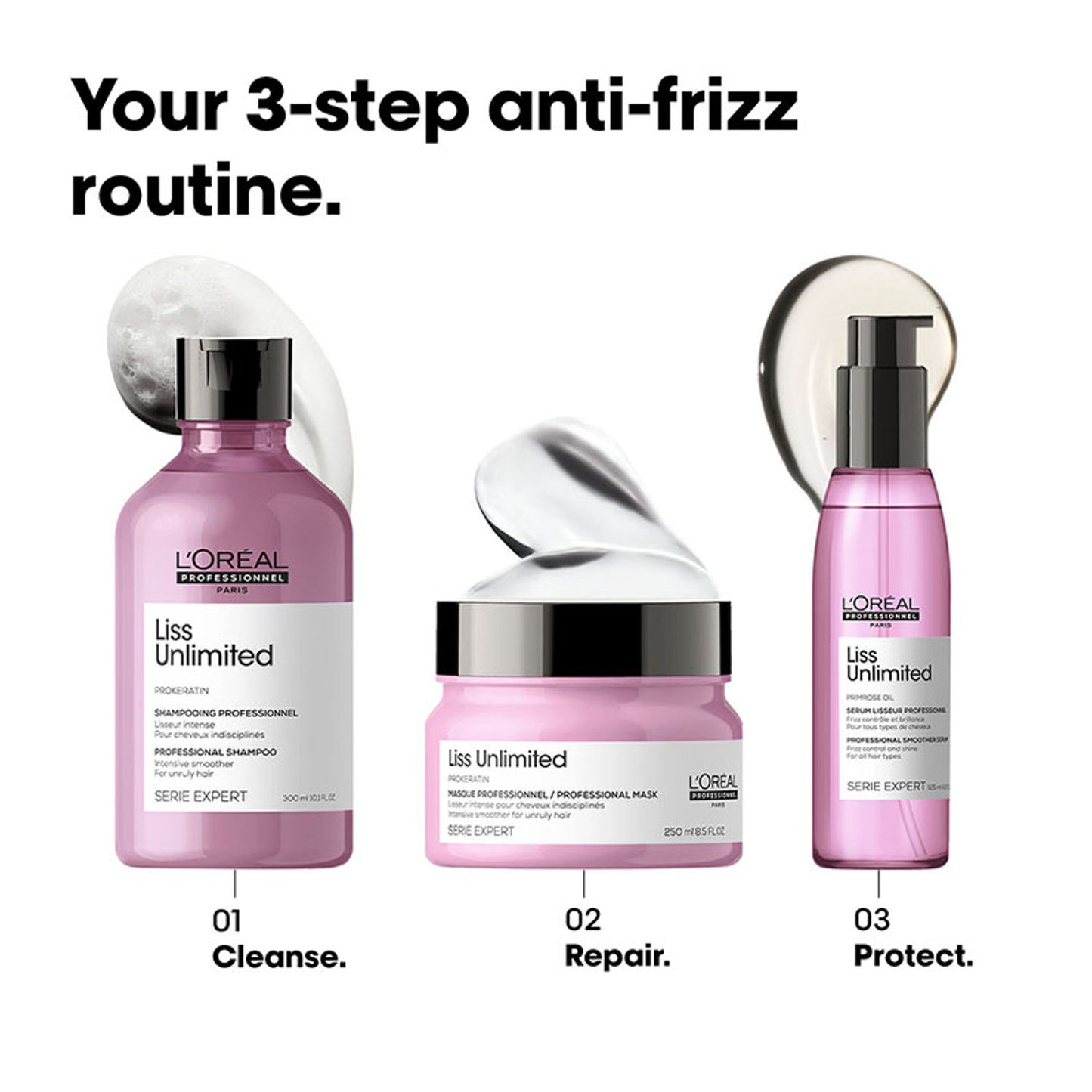 L'Oréal Professionnel Liss Unlimited Mask, Upto 96 hours of frizz control, With Pro-Keratin