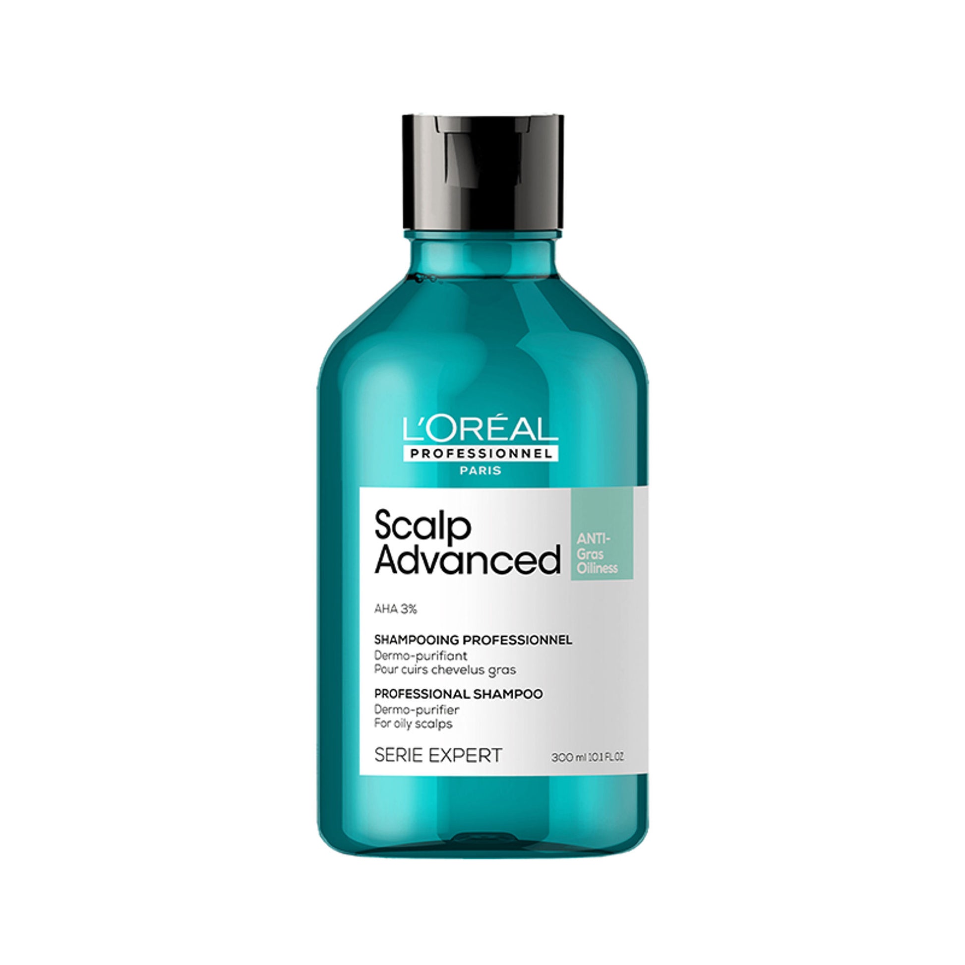 L’Oréal Professionnel Scalp Advanced Anti-Oiliness Shampoo for Oily Scalp, Less scalp sebum, 3% AHA