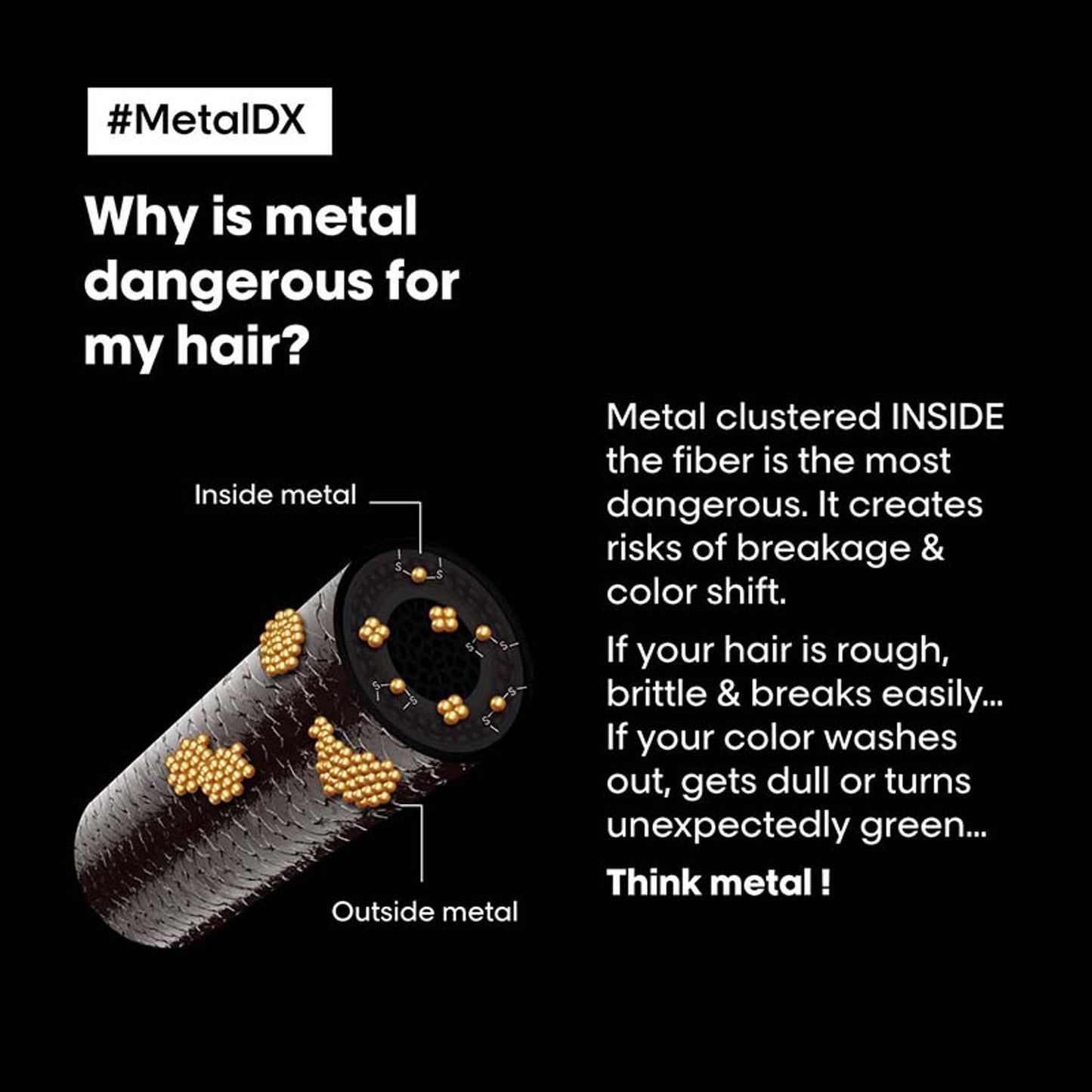 L’Oréal Professionnel Metal DX Concentrated Leave-In Serum, 2X Smooter hair, 97% Less Hair Breakage