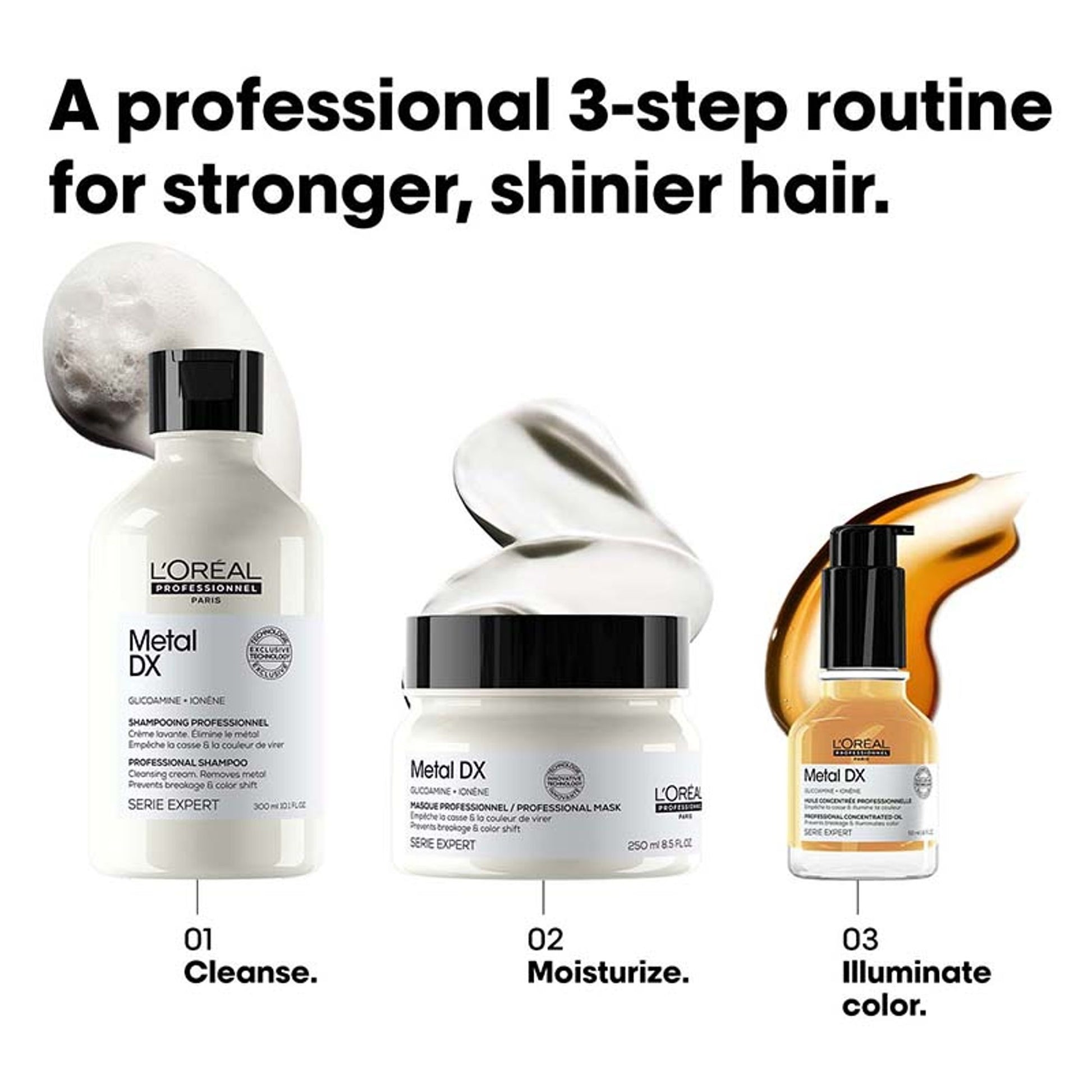 L’Oréal Professionnel Metal DX Concentrated Leave-In Serum, 2X Smooter hair, 97% Less Hair Breakage