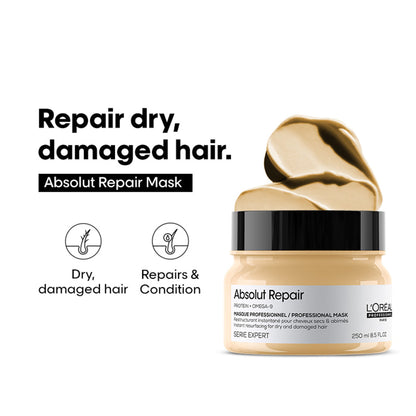 L'Oréal Professionnel Absolut Repair Mask For Dry and Damaged Hair With Protein & Omega-9