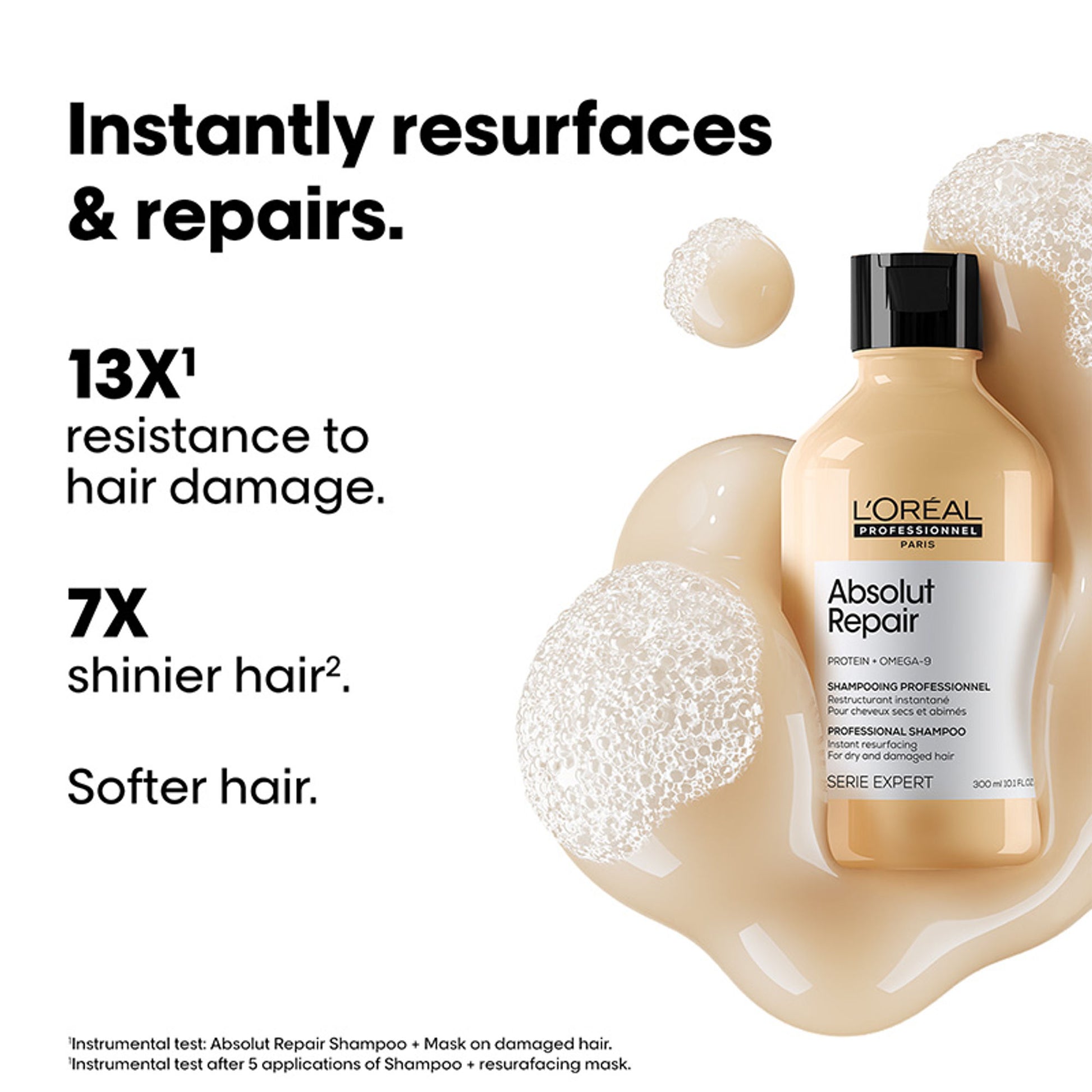 L'Oréal Professionnel Absolut Repair Shampoo For Dry and Damaged Hair With Protein & Omega-9