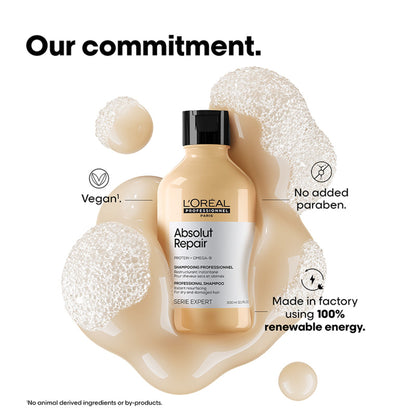 L'Oréal Professionnel Absolut Repair Shampoo For Dry and Damaged Hair With Protein & Omega-9