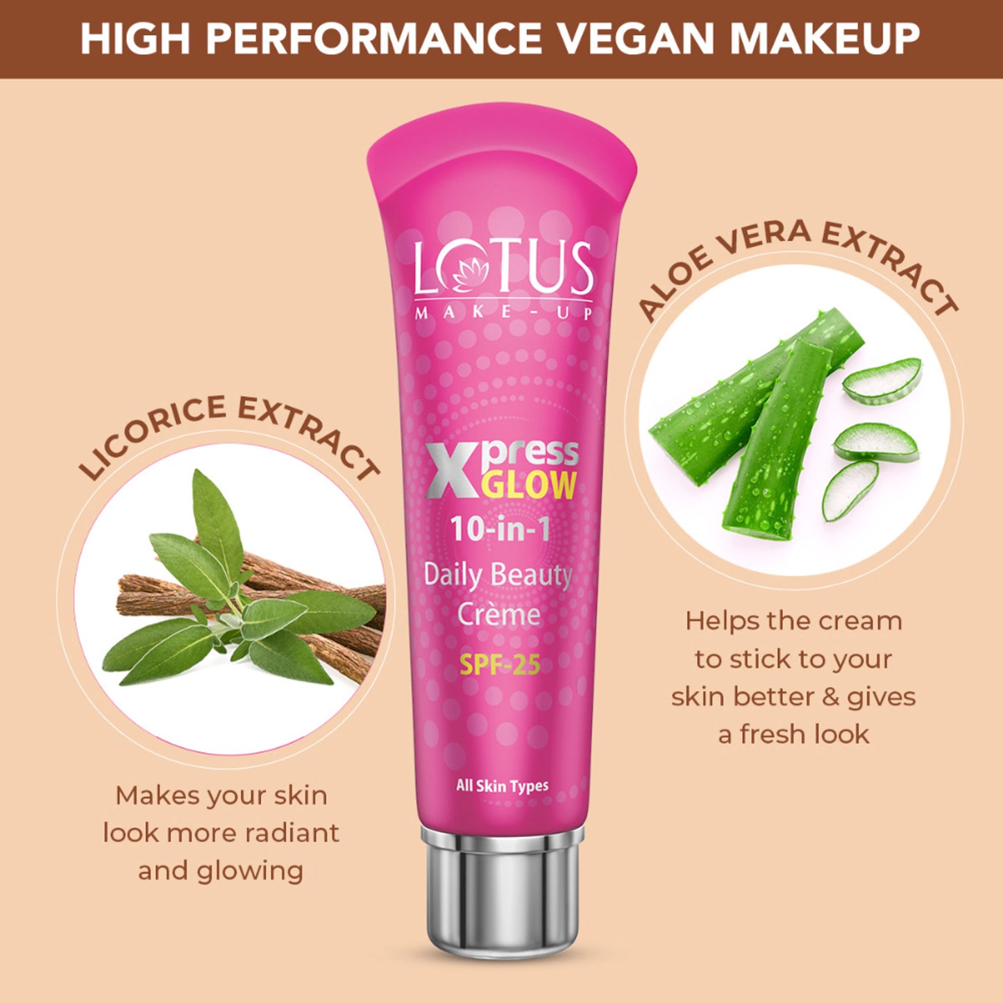 Lotus Make-Up Xpress Glow 10 In 1 Daily Beauty Face Cream SPF 25 For All Skin Types - brightangel