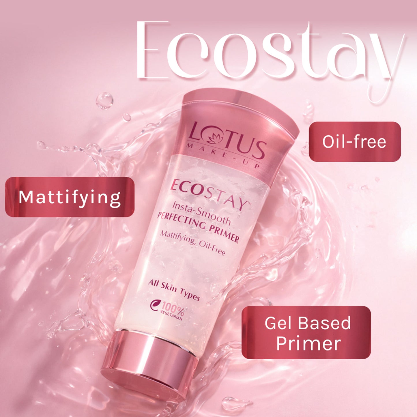 Lotus Make-Up Ecostay Insta Smooth Mattifying Perfecting Oil Free Primer,Matte Finish,All Skin Types