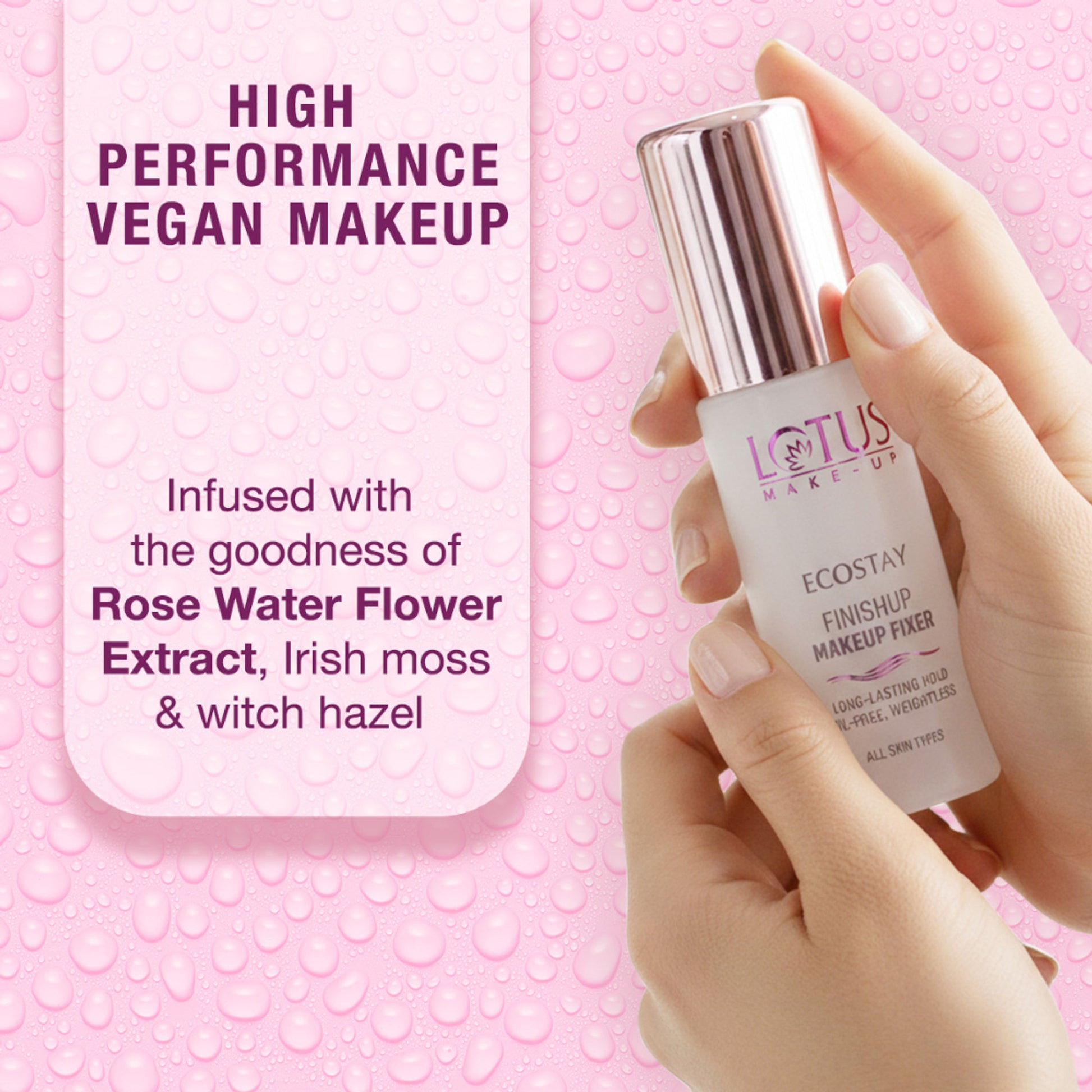 Lotus Make-Up Ecostay Finishup Makeup Fixer Oil Free, Long Lasting Hold & Weightless All Skin Types