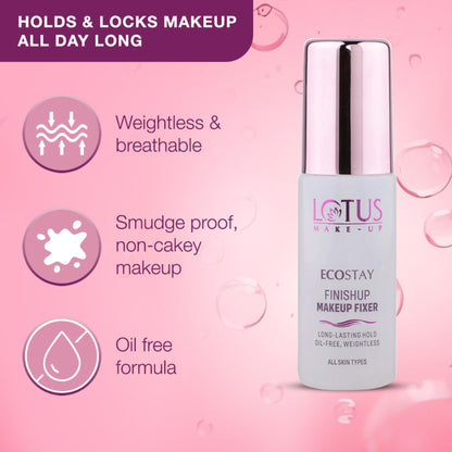 Lotus Make-Up Ecostay Finishup Makeup Fixer Oil Free, Long Lasting Hold & Weightless All Skin Types