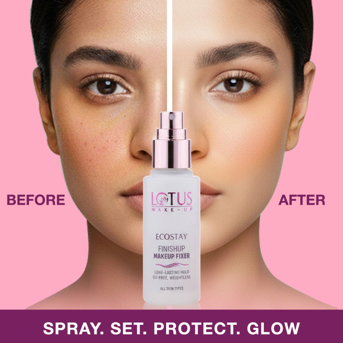 Lotus Make-Up Ecostay Finishup Makeup Fixer Oil Free, Long Lasting Hold & Weightless All Skin Types