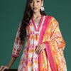 Indyancart IE Ethnic Motifs Printed Mirror Work Pure Cotton Kurta with Trousers & With Dupatta