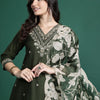 Dhiyona IE Ethnic Motifs Embroidered Thread Work Kurta with Salwar & With Dupatta