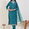Dhiyona IE Ethnic Motifs Embroidered Thread Work Kurta with Trousers & With Dupatta