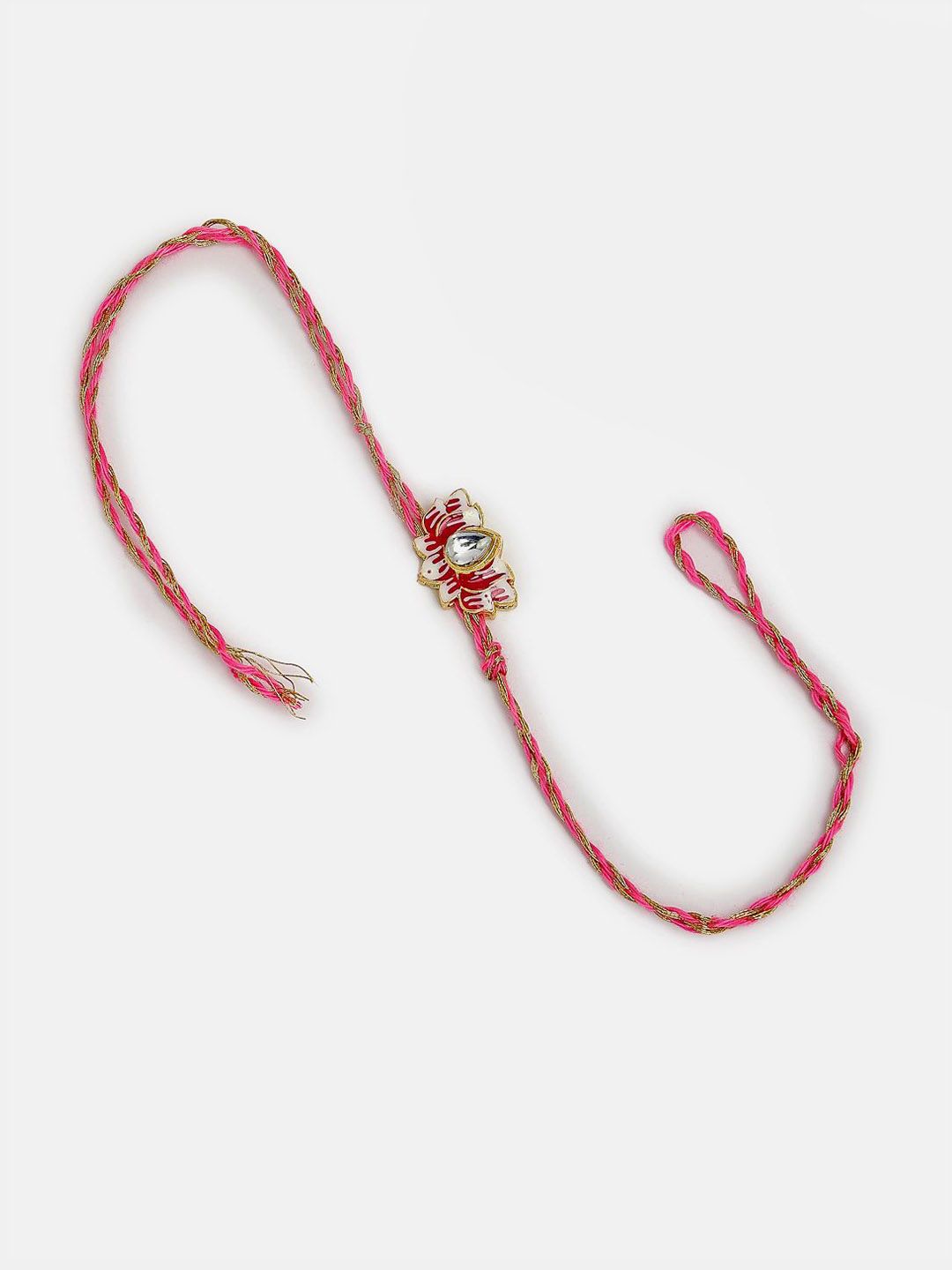 Anouk Pack Of 2 Kundan Studded & Beaded Bhaiya Bhabhi Rakhi With Roli Chawal