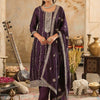 Dhiyona IE Women Ethnic Motifs Embroidered Thread Work Straight Kurta with Trouser & Dupatta