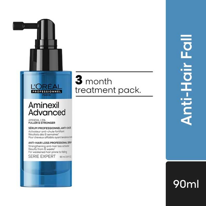 L'Oreal Professionnel Aminexil Advanced anti-hair loss leave-in serum for hair thinning and scalp nourishment.