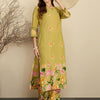 Indyancart IE Women Floral Printed Regular Pure Cotton Kurta with Trousers
