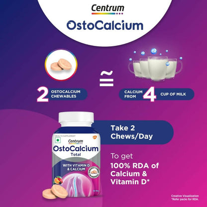 Centrum OstoCalcium Total Chewables Tablets - Mixed Fruit - Indyancart
