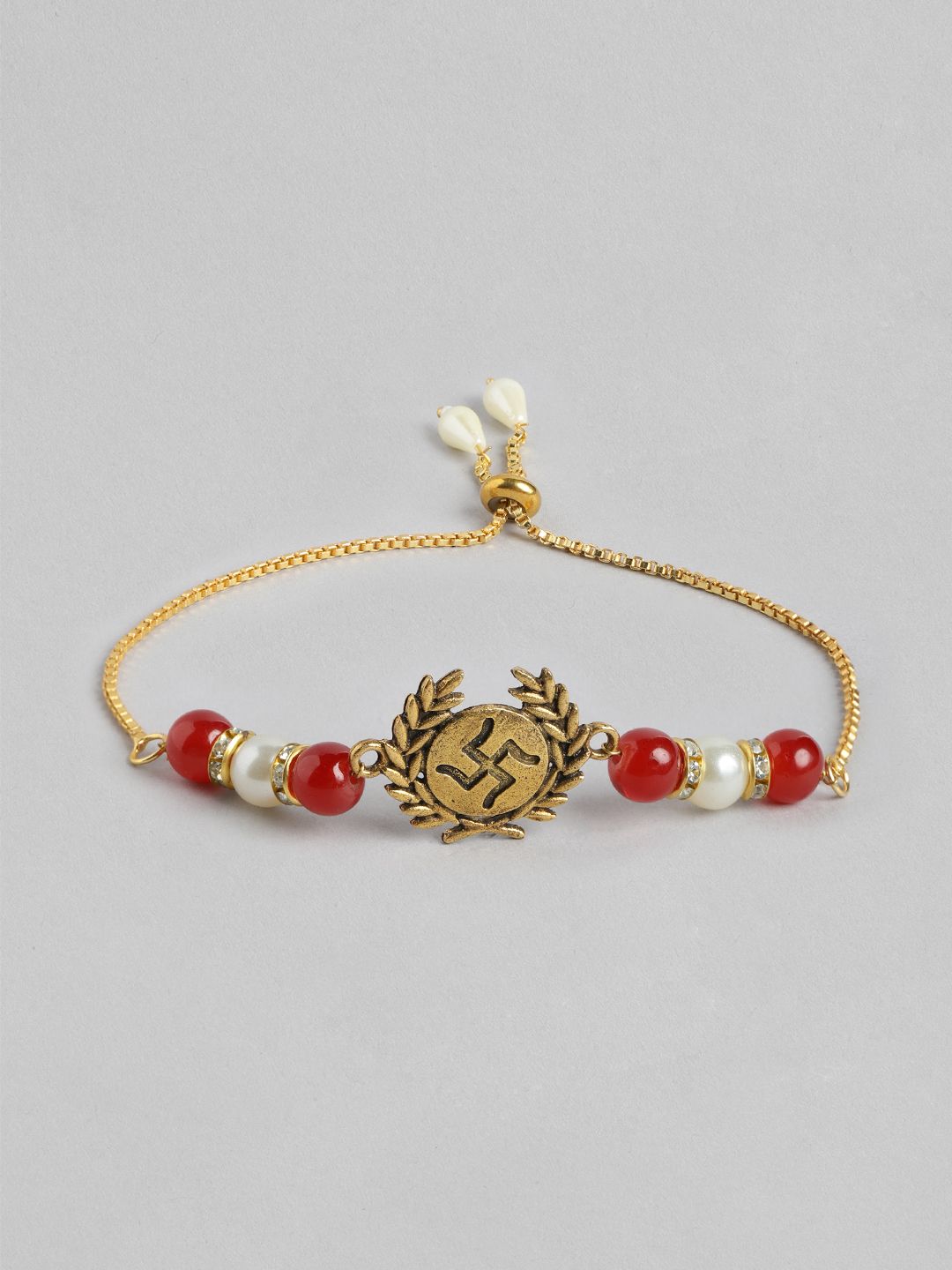 Anouk Unisex Set of 2 Beaded Bhai Bhabhi Rakhis With Roli & Chawal