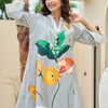 Dhiyona IE Floral Printed Mandarin Collar Tunic With Trousers