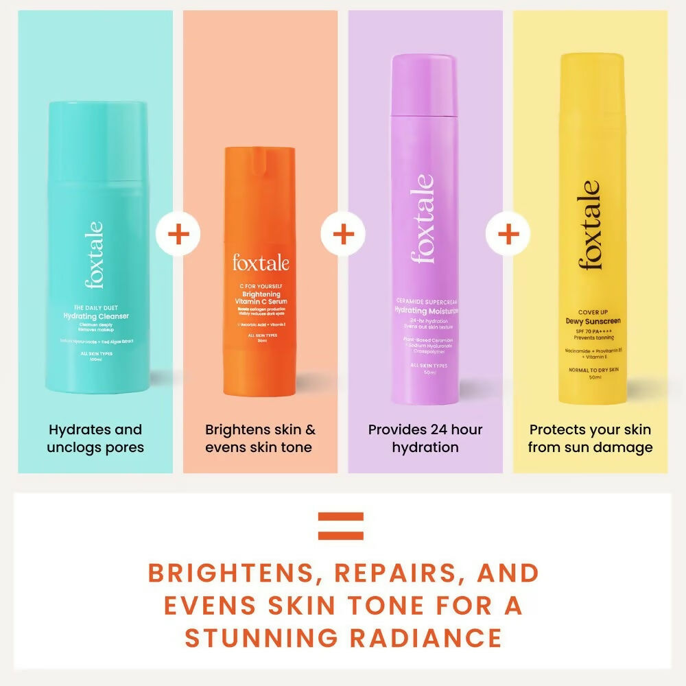 Foxtale Sunscreen from the CSMS Flawless Skin Combo, providing sun protection with a smooth, lightweight lotion.