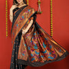 Dhiyona GR Women's Fancy Mor Black Zari Paithani Silk Saree