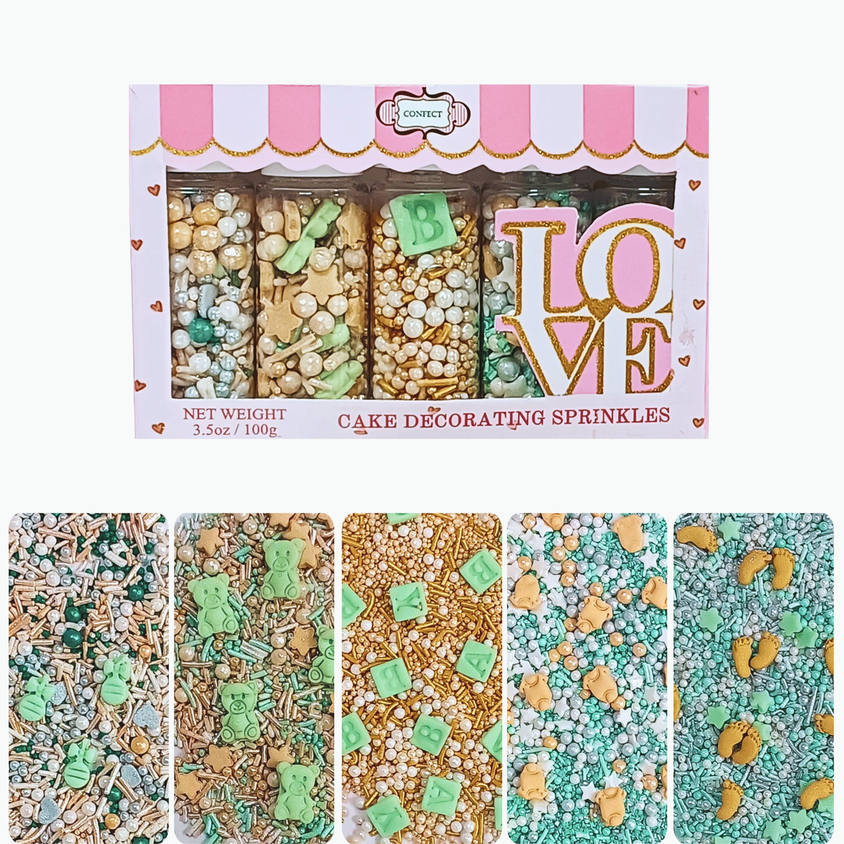 Confect Baby Shower Sprinkles | Birthday Sprinkles | Gender Reveal Sprinkles