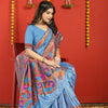 Dhiyona GR Women's Fancy Mor Sky Blue Zari Paithani Silk Saree
