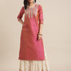 Dhiyona VR Women's Gota Patti Embroidered Dual Tone Dobby Kurta