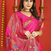Dhiyona GR Women's Fancy Mor Hot Pink Zari Paithani Silk Saree