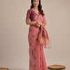 Dhiyona GR Women's Arisaa Pink Muga Cotton Saree