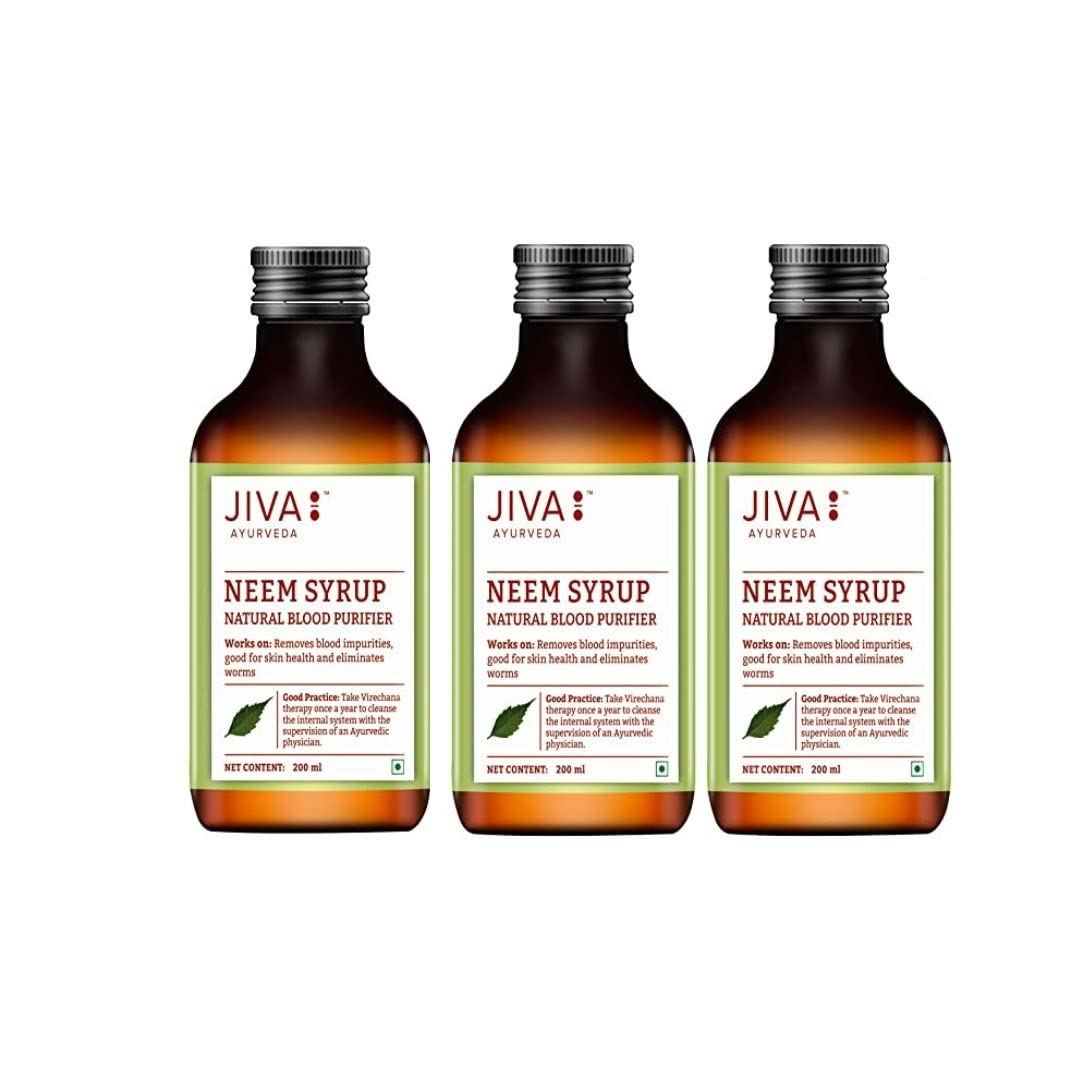 Jiva Neem Syrup | 100% Ayurvedic Formula | Purifies Blood & Improves Circulation - 200ml