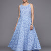 Dhiyona VR Women's Blue Bandhani Printed Kurta Spaghetti Strap With Drawstring Paired With Tonal Printed Bottom