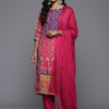 Dhiyona VR Women's Purple And Pink Thread And Gotta Work Straight Kurta With Trousers And Dupatta
