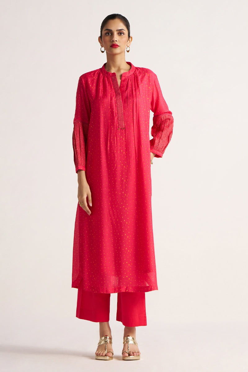 Women's Rani Pink Bemberg Silk Festive Co-ord Set