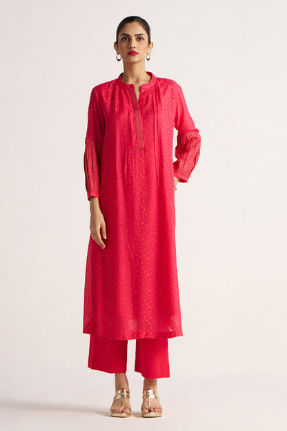 Women's Rani Pink Bemberg Silk Festive Co-ord Set