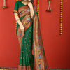 Dhiyona GR Women's Fancy Mor Bottle Green Zari Paithani Silk Saree