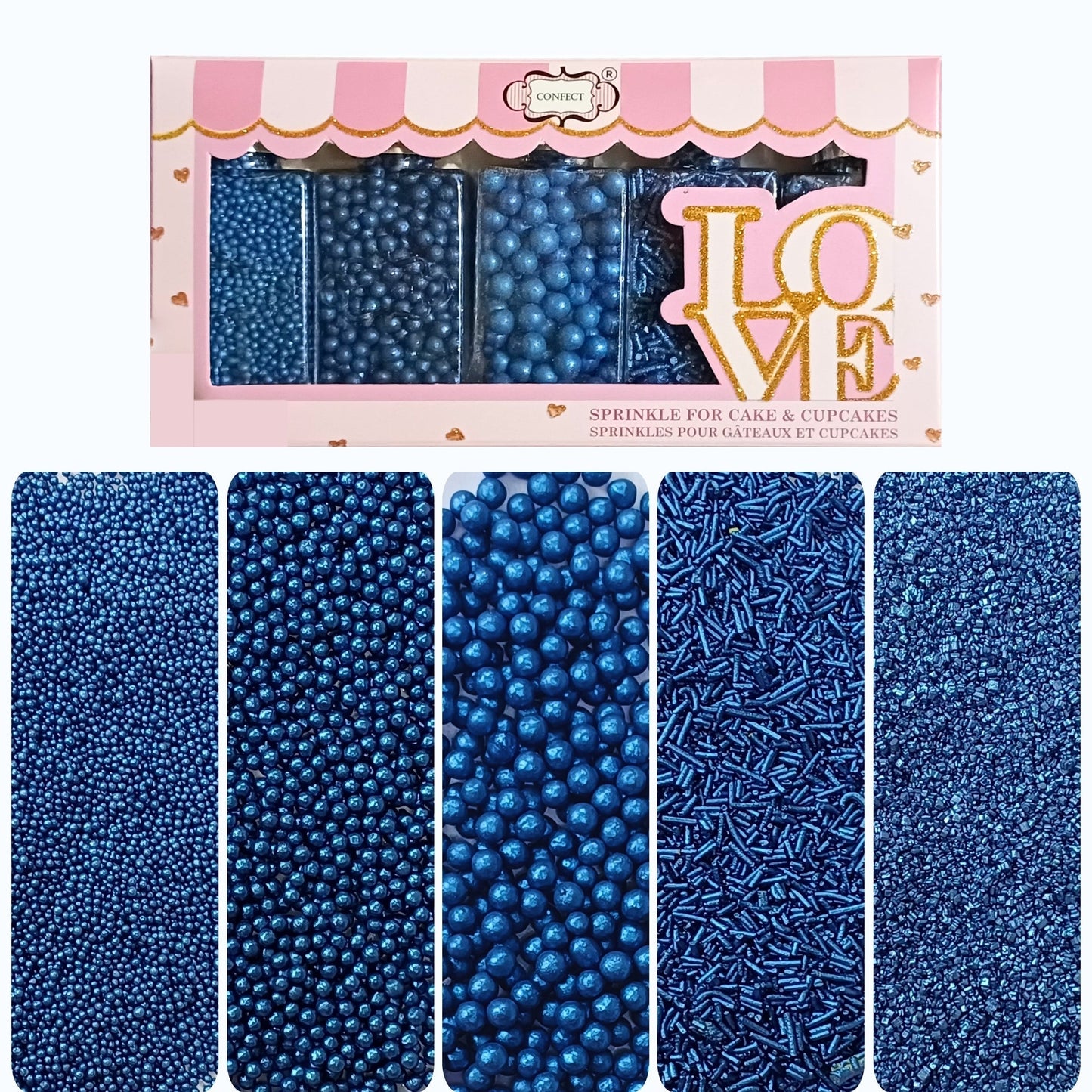 Confect Sprinkles for Cakes & Cupcakes Decoration | USP-10(Navy Blue)