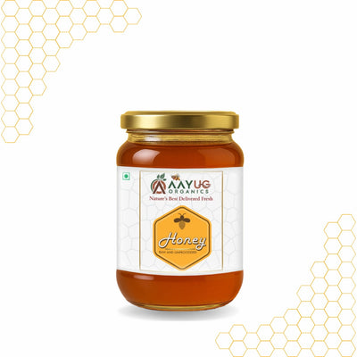 Aayug Organics Organic and Raw Honey, 100% Natural and Ayurvedic, Rich in Vitamins and Minerals