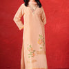 Women's Peach Nectar Linen Woven Salwar Suit