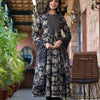 Dhiyona VR Women's Black Mandarin Collar Embellished Yoke Three-Quarter Sleeves Paired With Printed Bottom And Dupatta