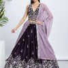 Women Purple Pure Georgette Sequins and thread embroidery  Lehenga choli & Dupatta