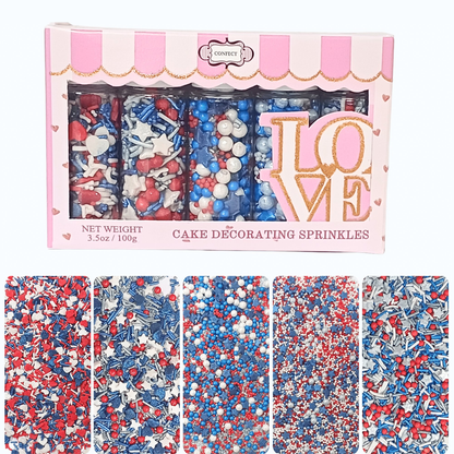 Confect Mix Heart & Star Patriotic Sprinkles