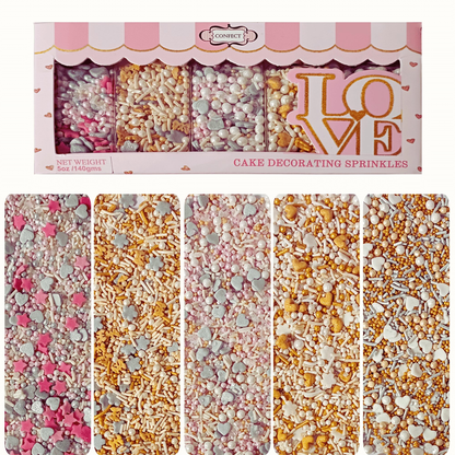 Confect Valentine Sprinkles | 19 Edible Decoration for Baking & Dessert