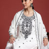 Dhiyona IE Floral Embroidered Thread Work Pure Cotton Kurta with Trousers & With Dupatta