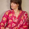 Dhiyona IE Women's Floral Printed Pleated Mirror Work Pure Cotton Kurta with Trousers & Dupatta