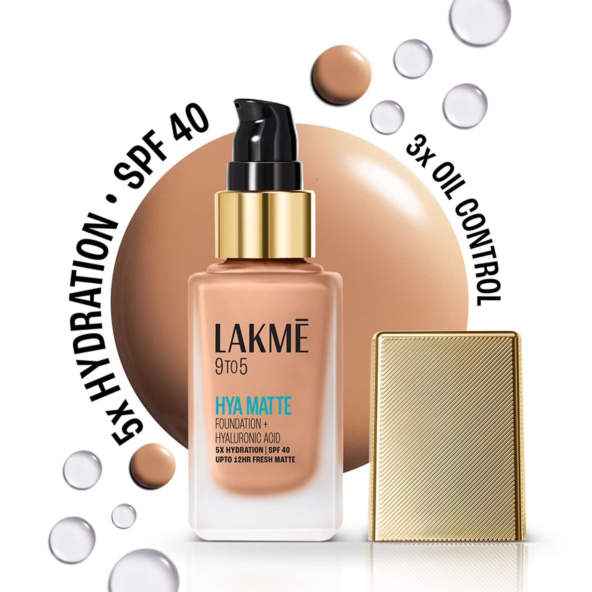 Lakme 9to5 Hya Matte Foundation + Hyaluronic Acid - Cool Cinnamon